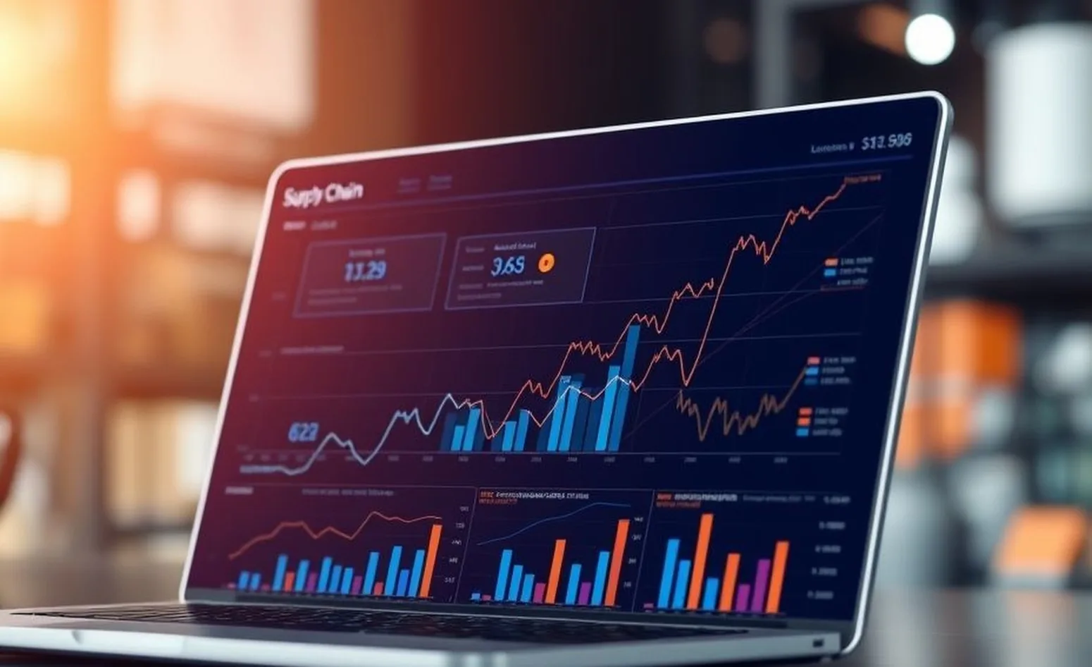 supply chain analytics data visualization royalty free